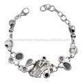 KYANITE IOLITE &amp; BIWA PEARL GEMSTONE MIT 925 STERLING SILBER DESIGNER UND HANDMADE ARMBAND